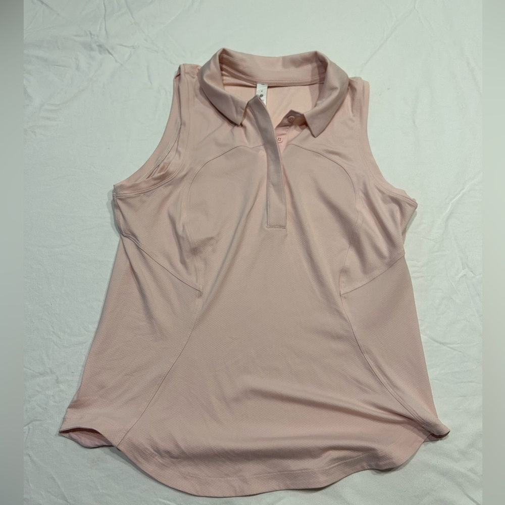 Lululemon Quick-Dry Sleeveless Polo in Flush Pink